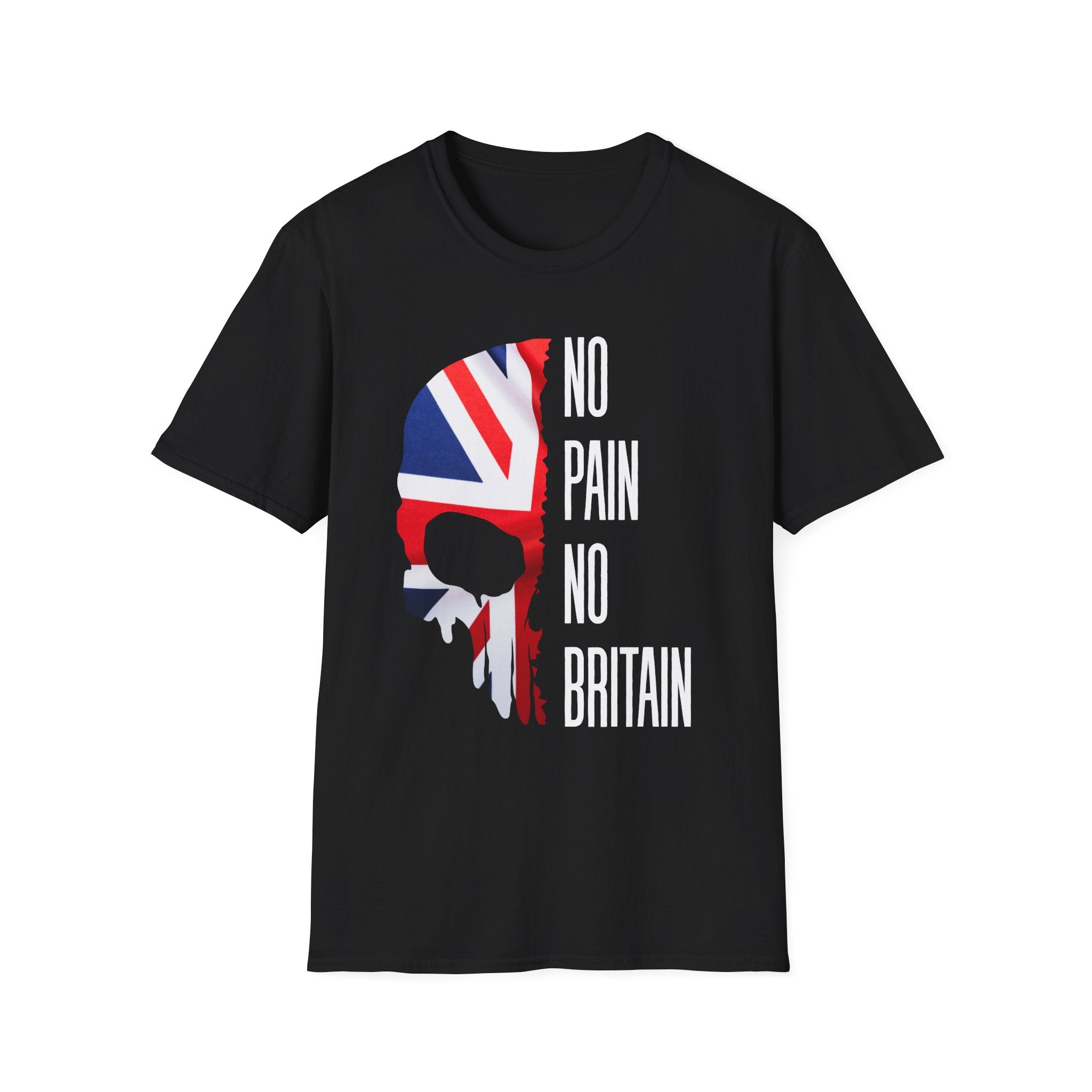 T-Shirt — "No Pain No Britain" Union Jack Skull Graphic Tee