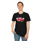 Union Jack & Welsh Flag Heart T-Shirt — British Patriotic Tee