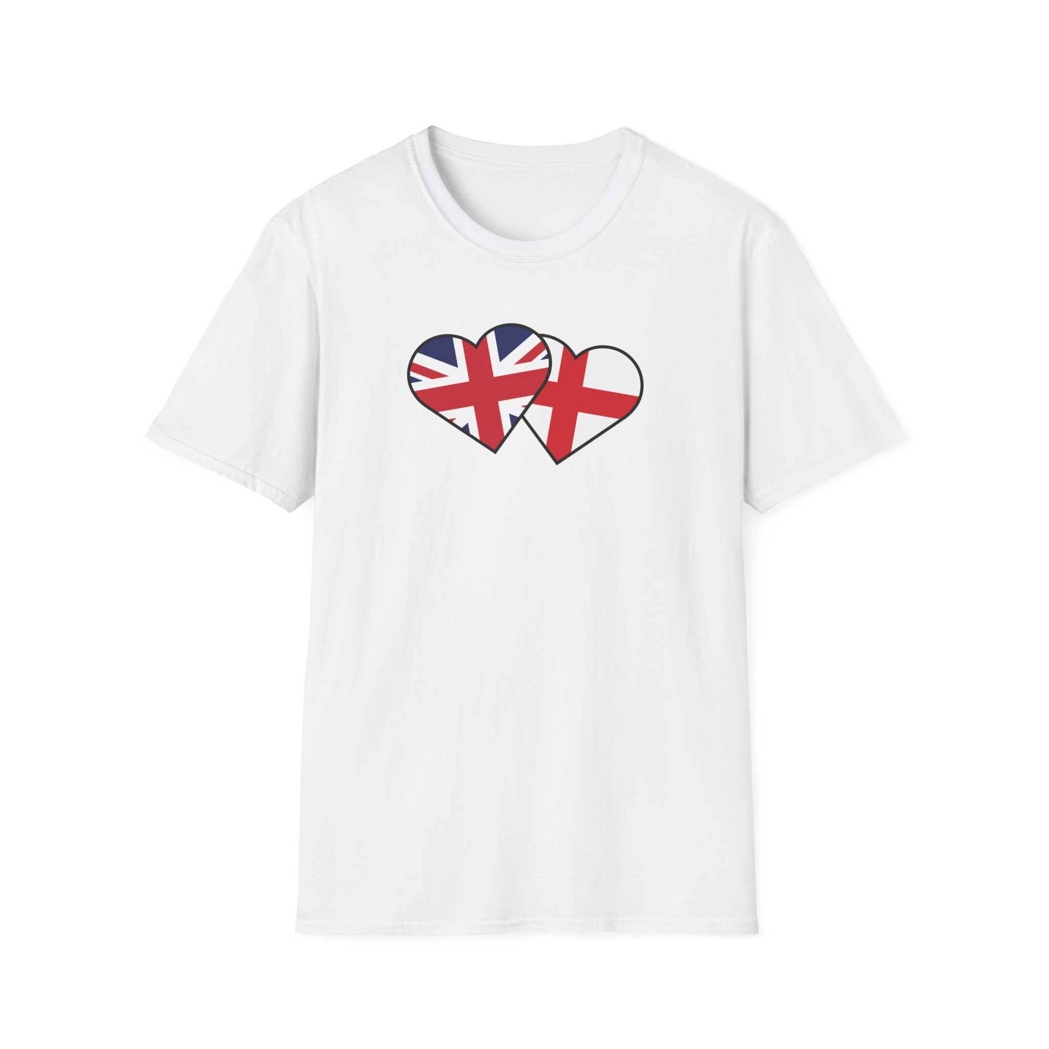Union Jack & England Heart Flag T-Shirt — British Patriotic Tee