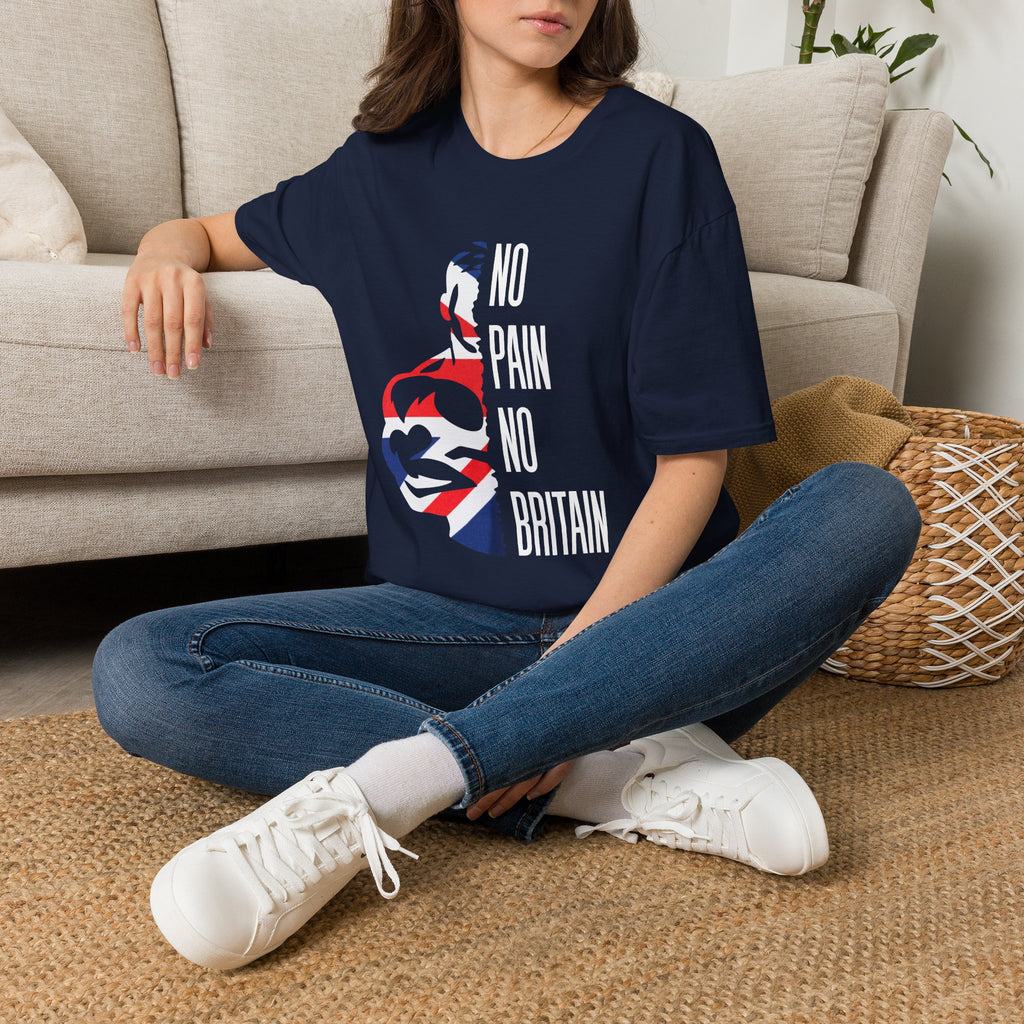 T-Shirt — "No Pain No Britain" British Flag Fitness