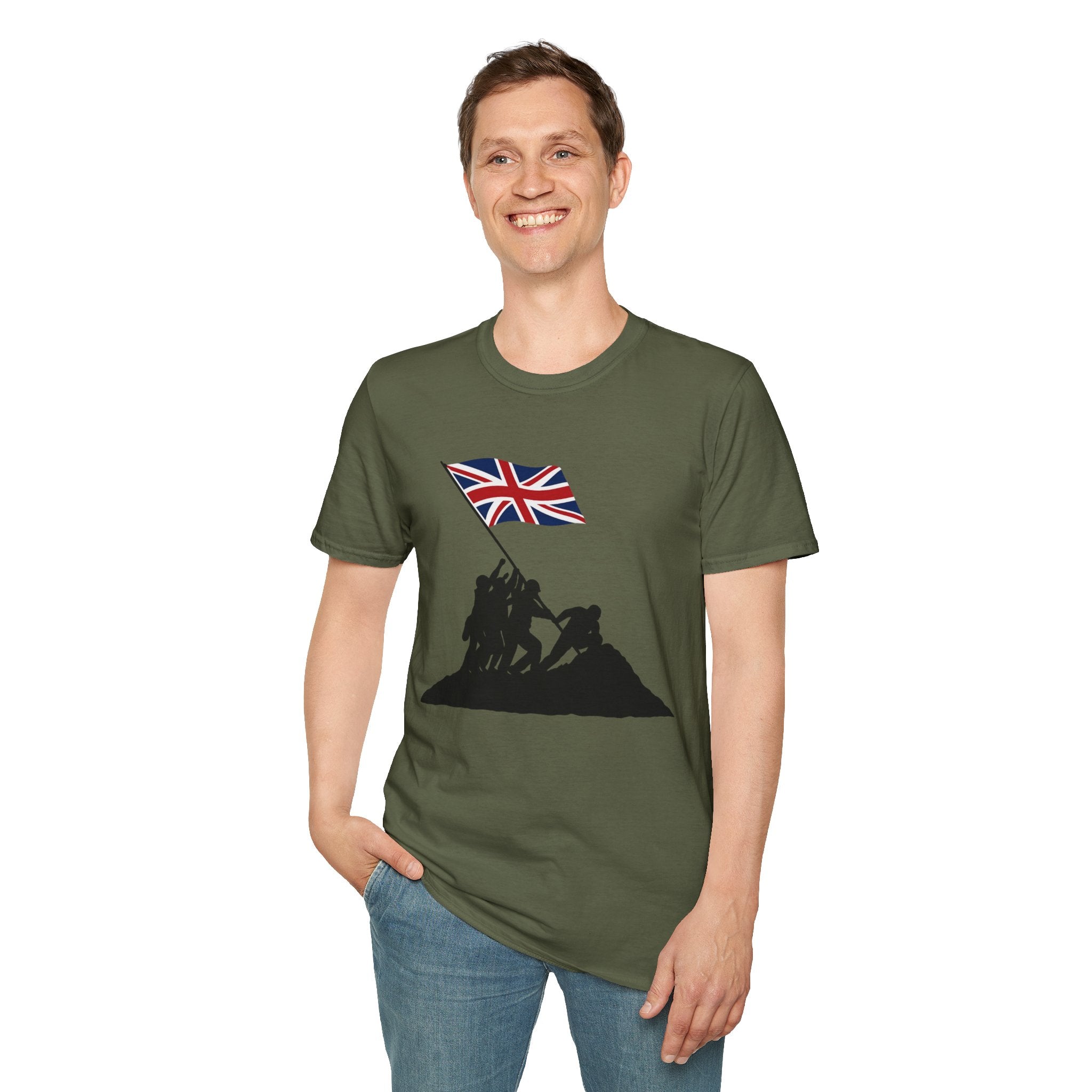 Raising Our Colours T-Shirt (no slogan) — British Flag Patriotic Tee - Our Colours