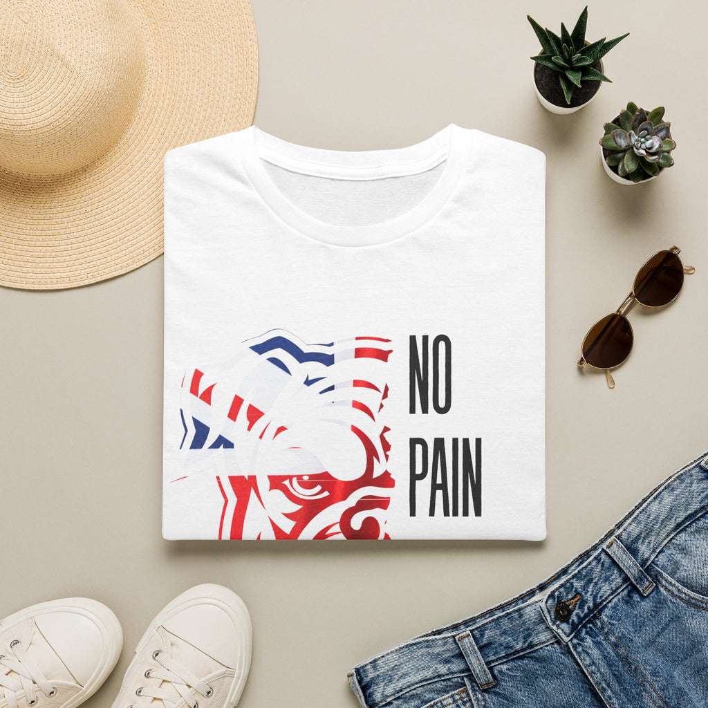 T-Shirt — 'No Pain No Britain' British Flag Bulldog Graphic