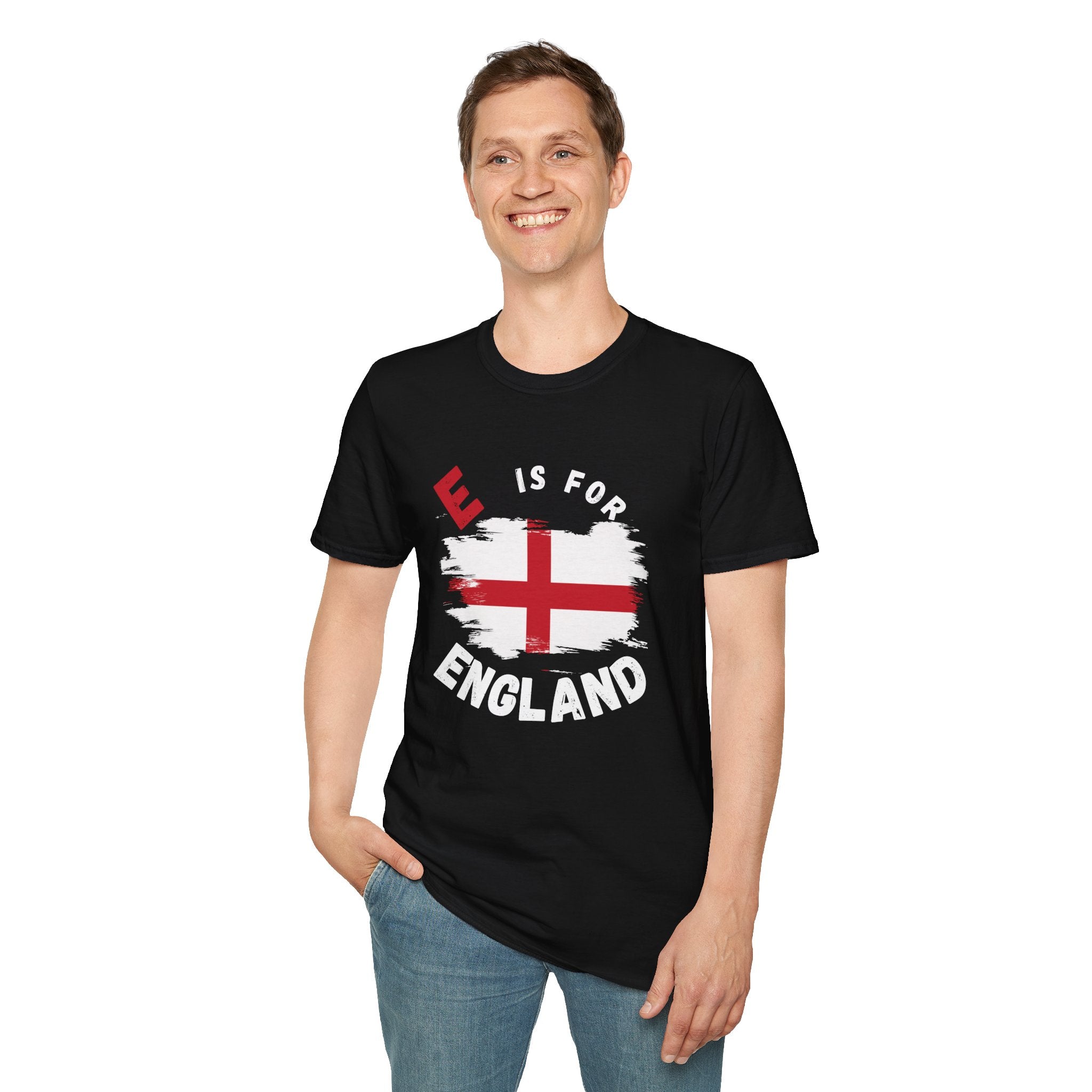 E is for England T-Shirt — English Flag Patriotic Tee