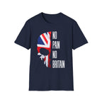 T-Shirt — "No Pain No Britain" Union Jack Skull Graphic Tee