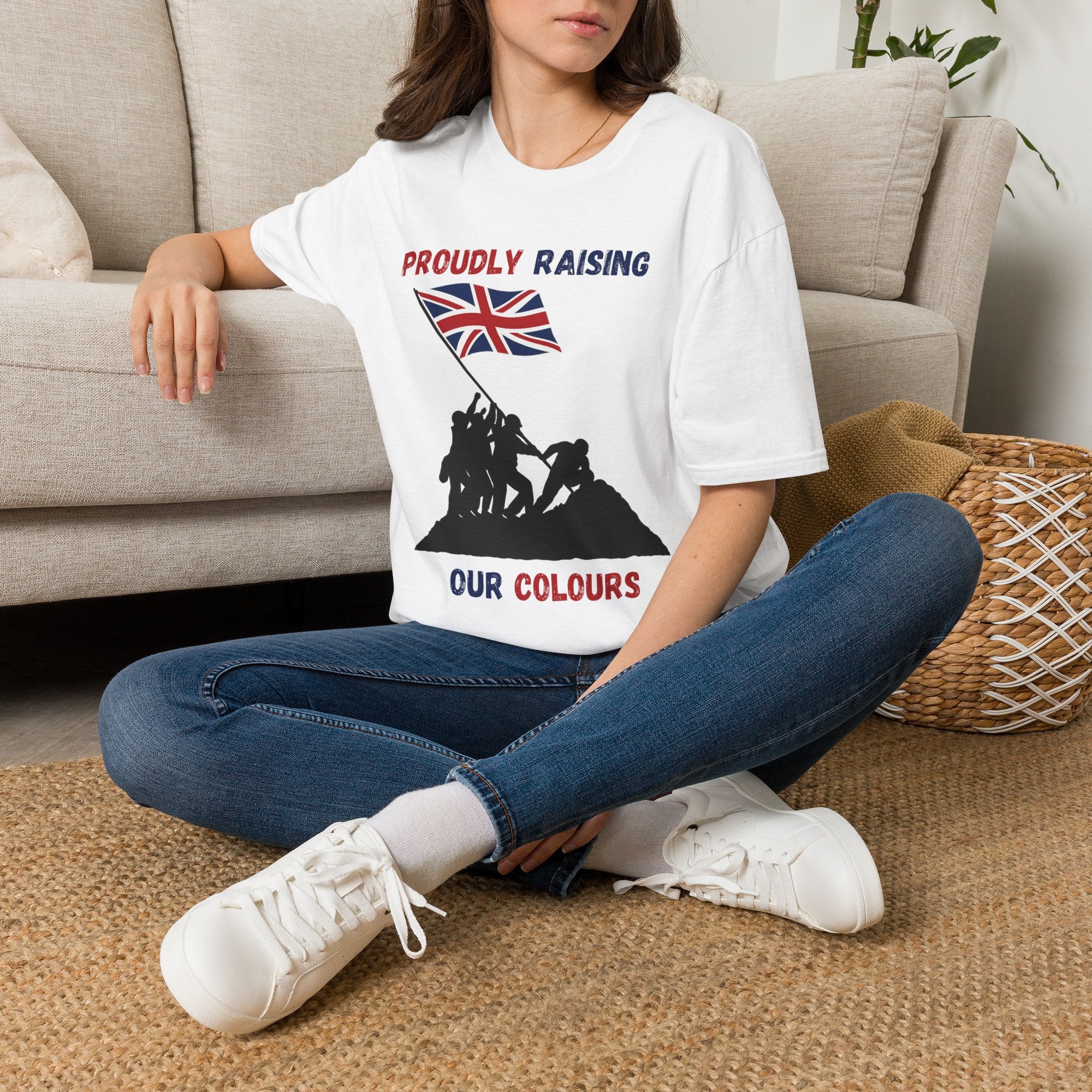 Proudly Raising Our Colours T-Shirt (original) — British Flag Patriotic Tee