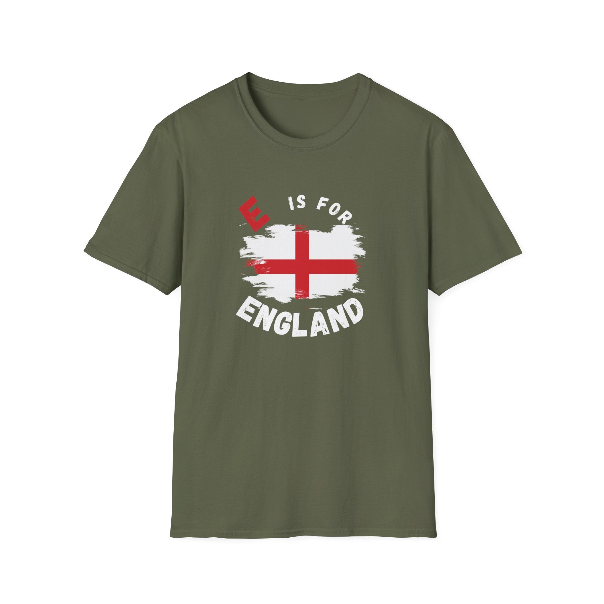 E is for England T-Shirt — English Flag Patriotic Tee