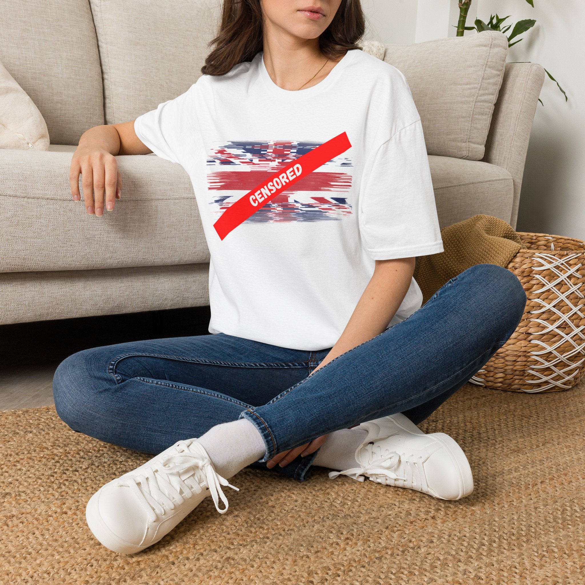 Censored Union Jack T-Shirt — British Political Flag Tee