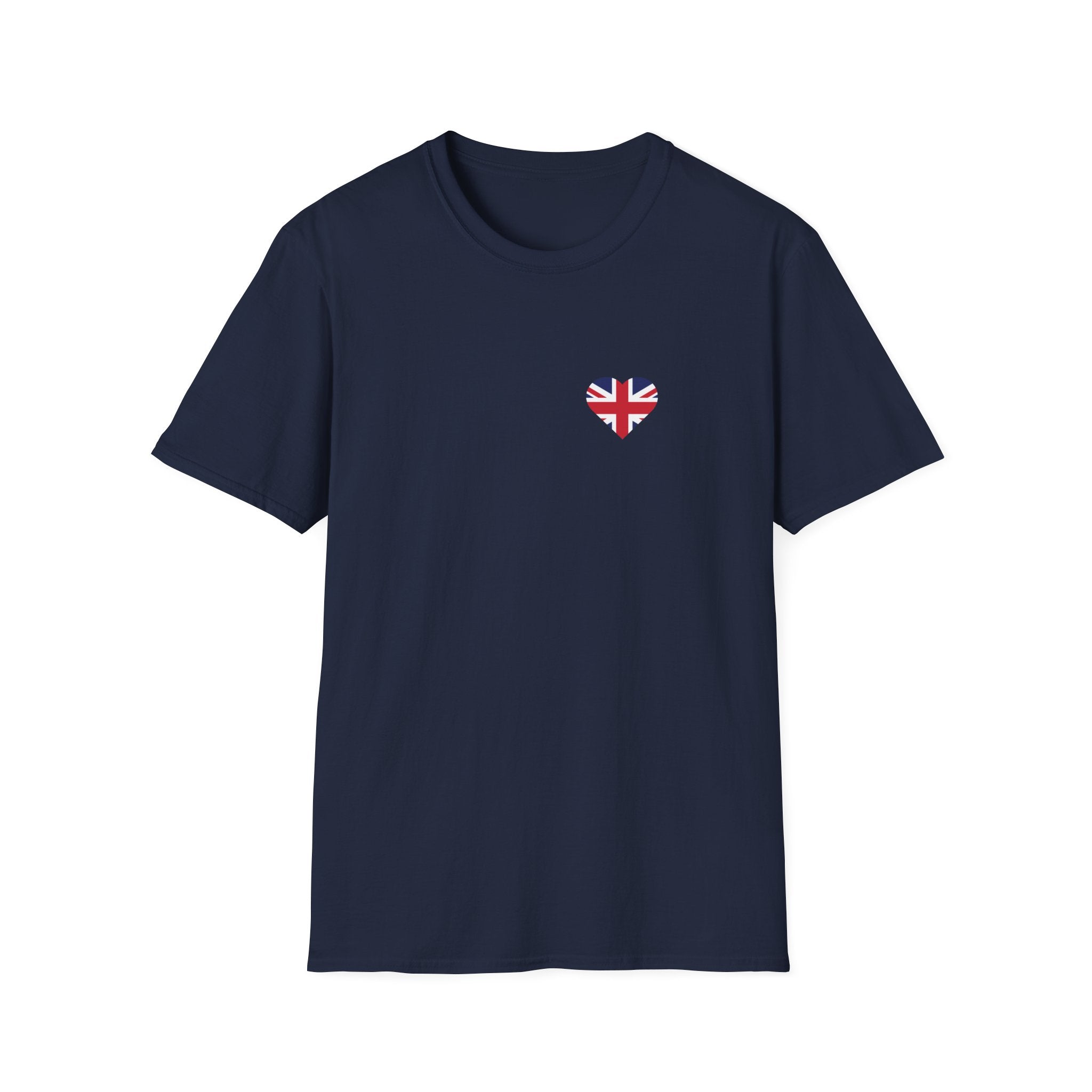 British Heart Flag (small icon) T-Shirt — Union Jack Heart Patriotic Tee