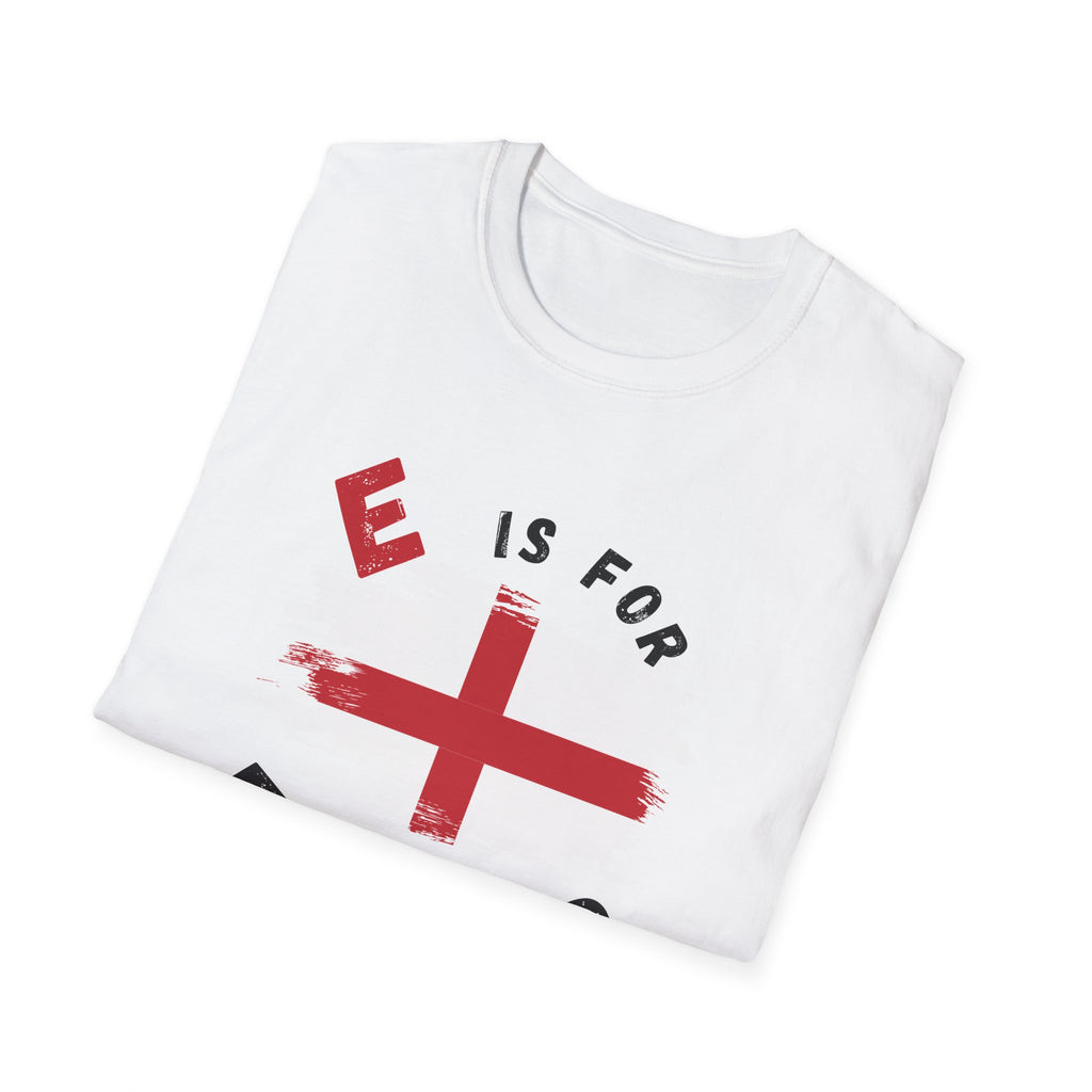 E is for England T-Shirt — English Flag Patriotic Tee