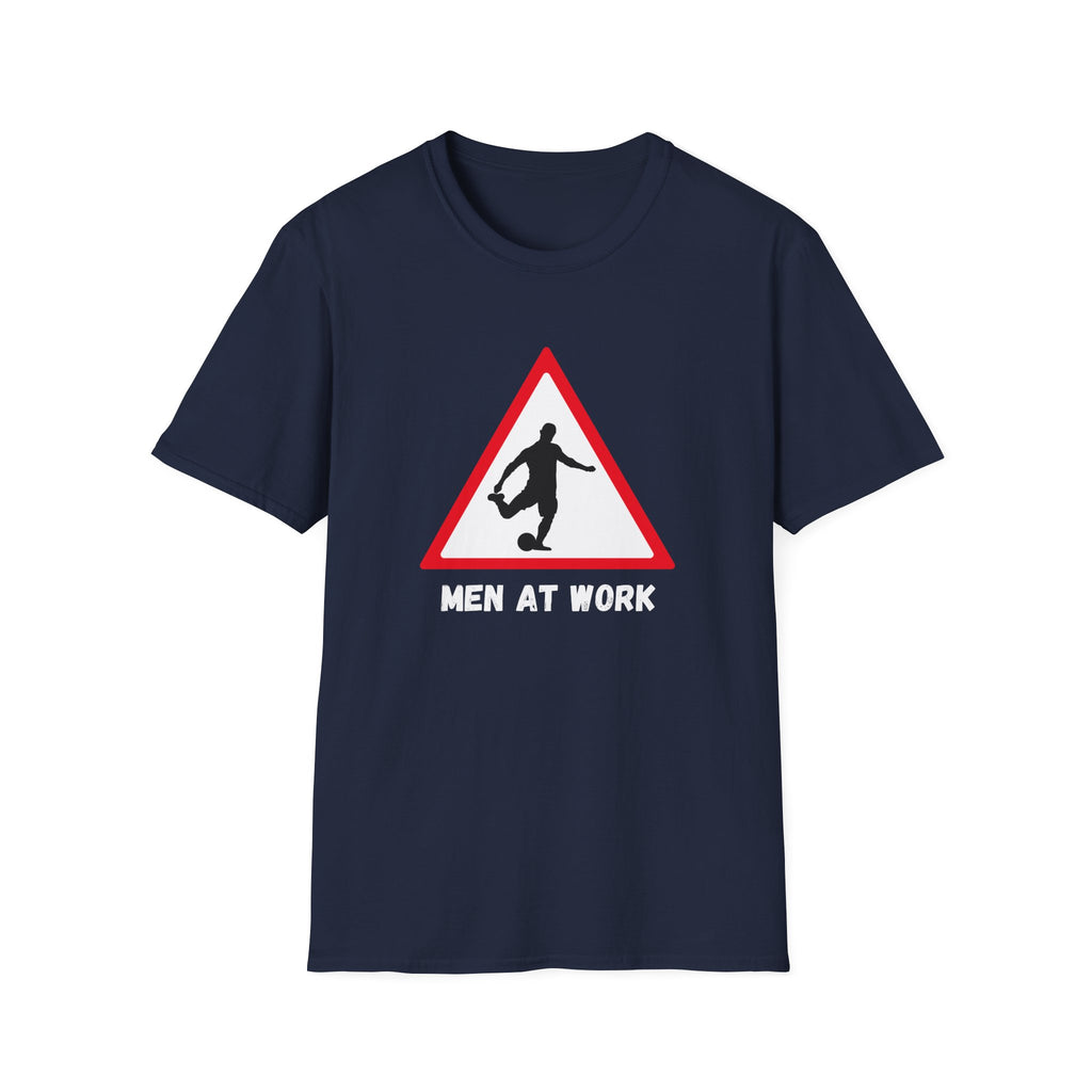 Men at Work Roadside Sign T-Shirt — British Humour T-Shirt - Our Colours