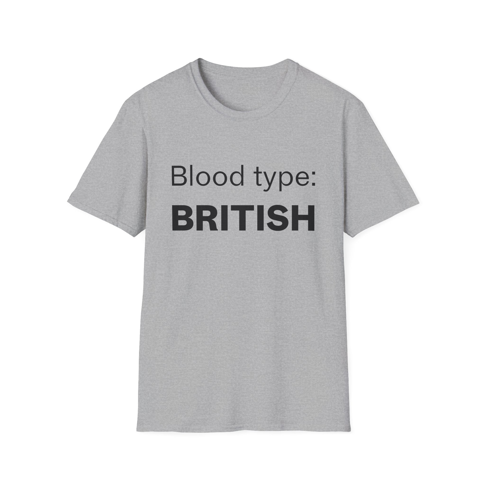 Blood Type: BRITISH T‑Shirt — Funny British Pride Tee