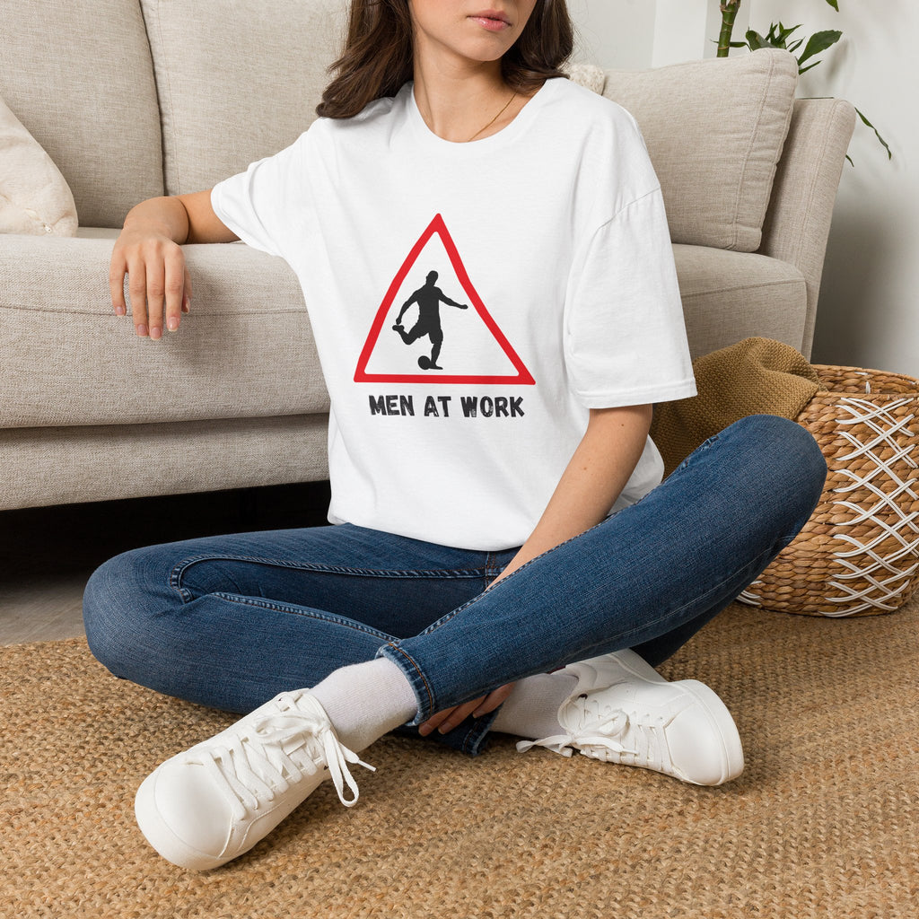 Men at Work Roadside Sign T-Shirt — British Humour T-Shirt - Our Colours