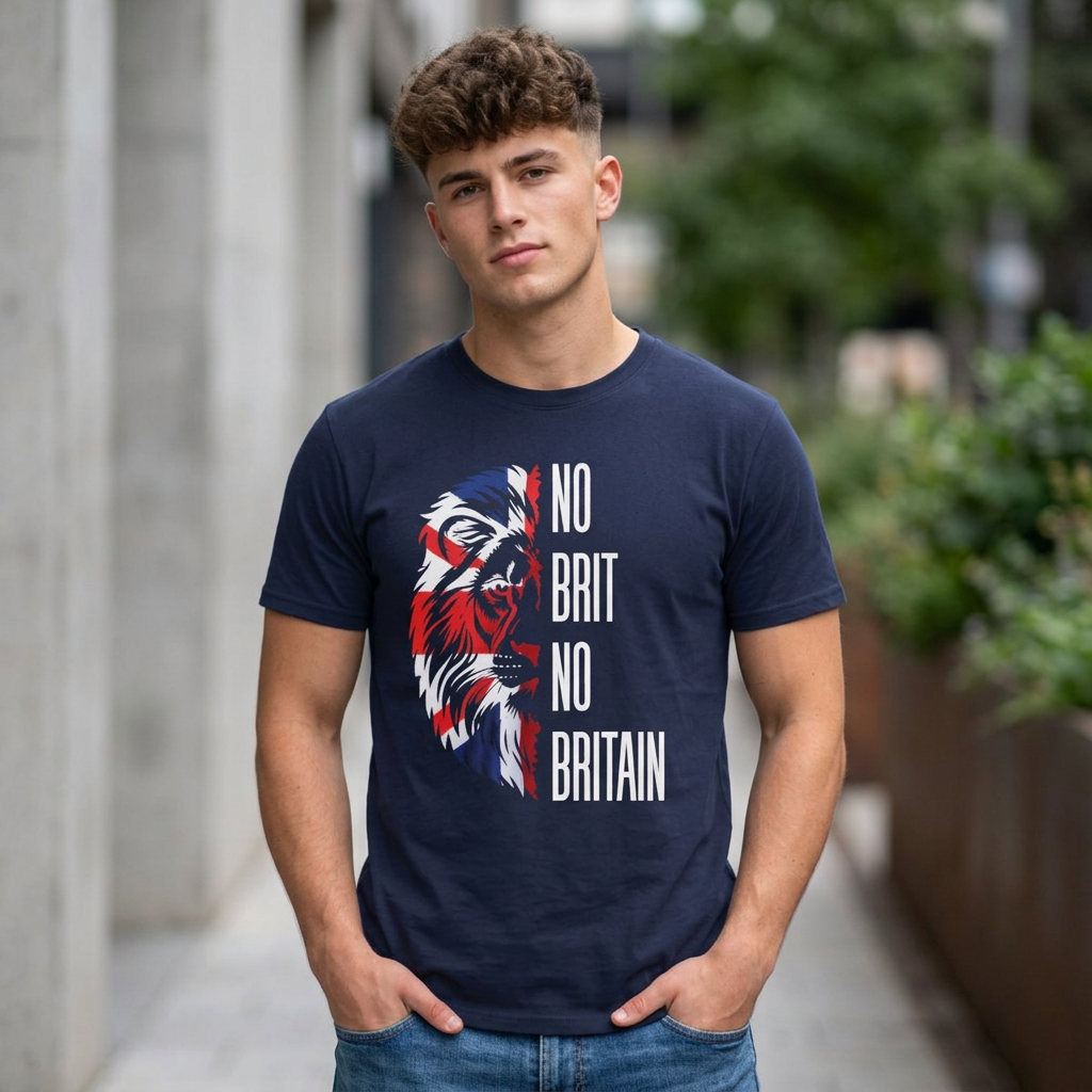 "No Brit No Britain" Patriotic Lion Graphic