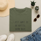 British Beer & Football T-Shirt — “I Just Want to Be British, Drink Beer, and Watch Football”