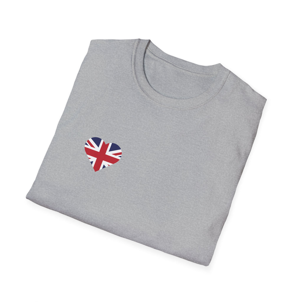 British Heart Flag (small icon) T-Shirt — Union Jack Heart Patriotic Tee