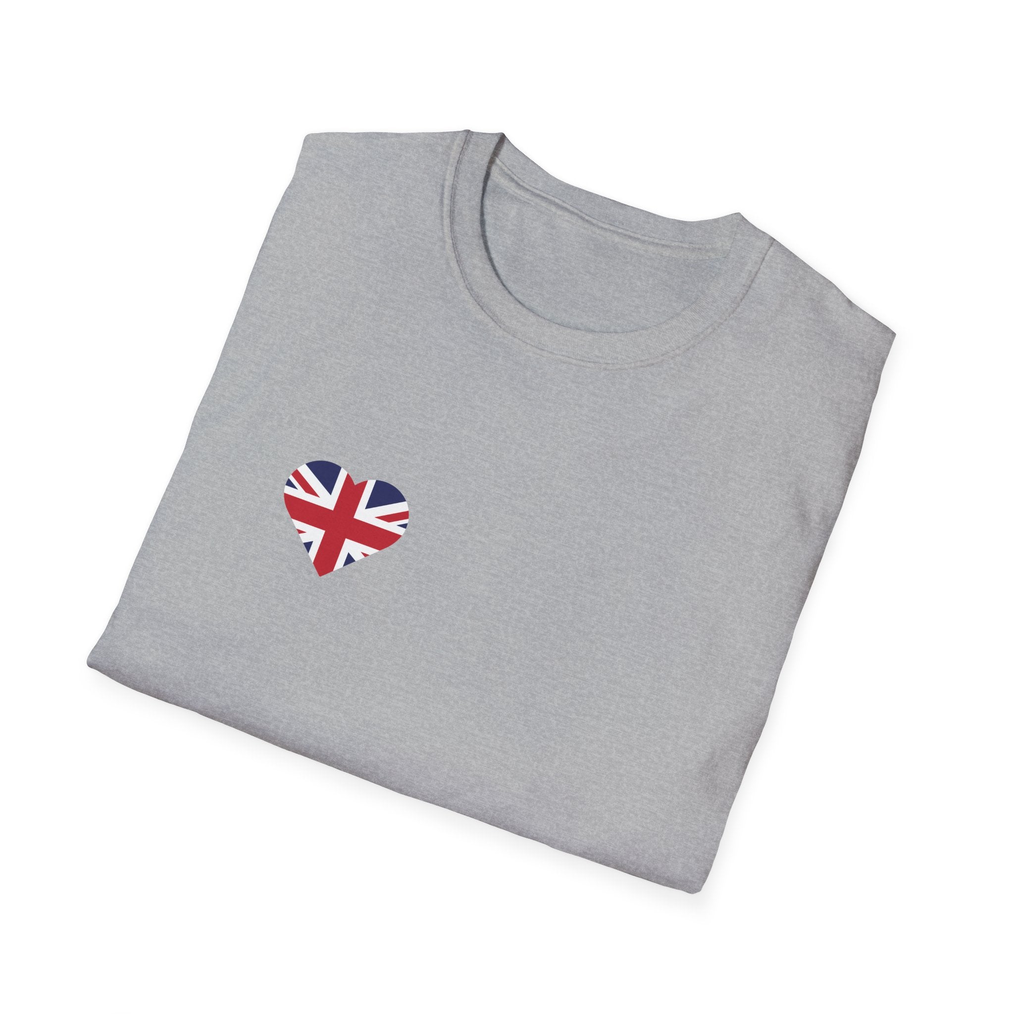 British Heart Flag (small icon) T-Shirt — Union Jack Heart Patriotic Tee