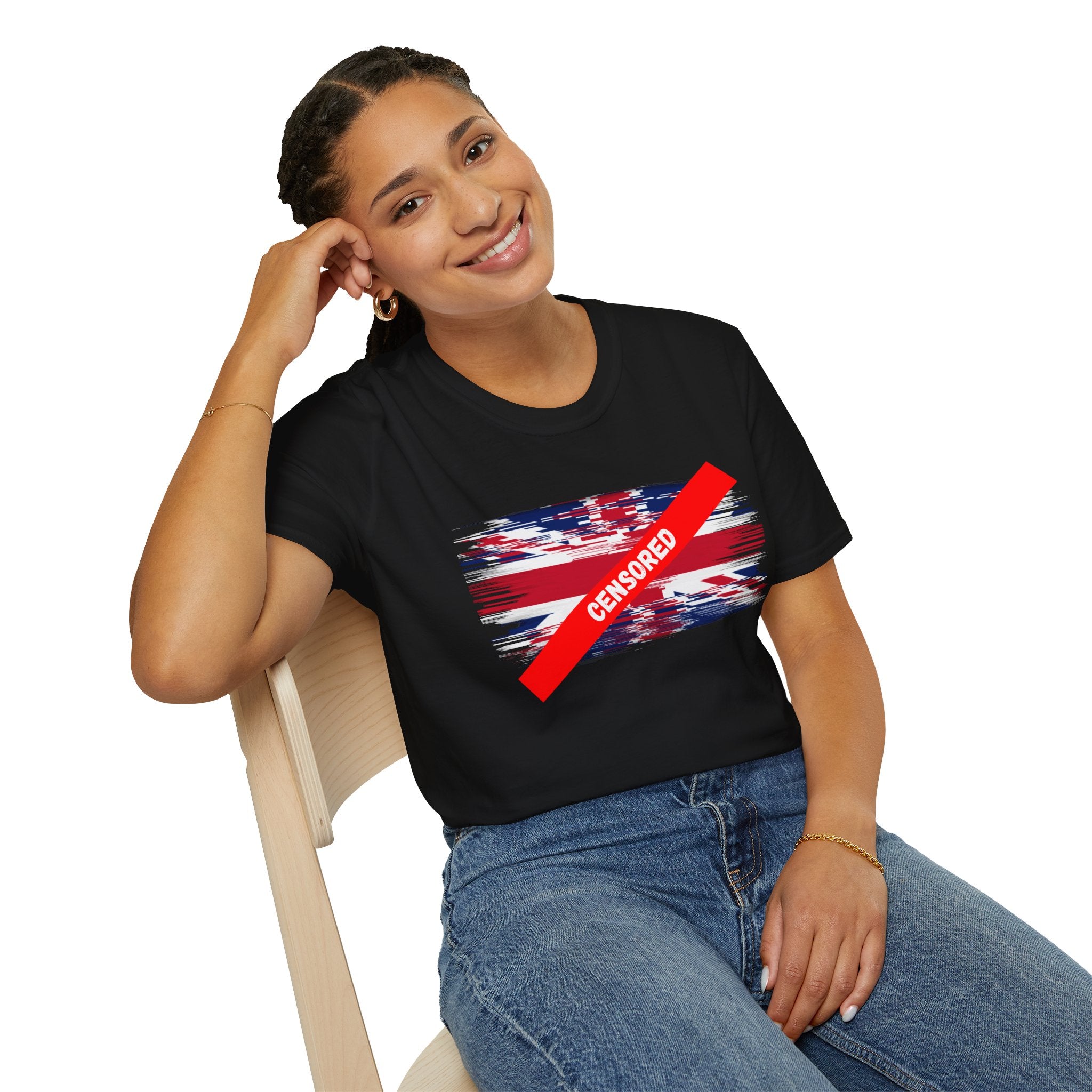 Censored Union Jack T-Shirt — British Political Flag Tee