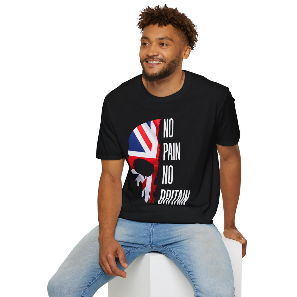T-Shirt — "No Pain No Britain" Union Jack Skull Graphic Tee
