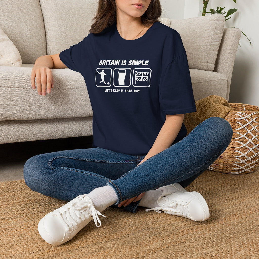 Britain Is Simple — British Humour T-Shirt  T-Shirt (Football, Pint & Union Jack Design)