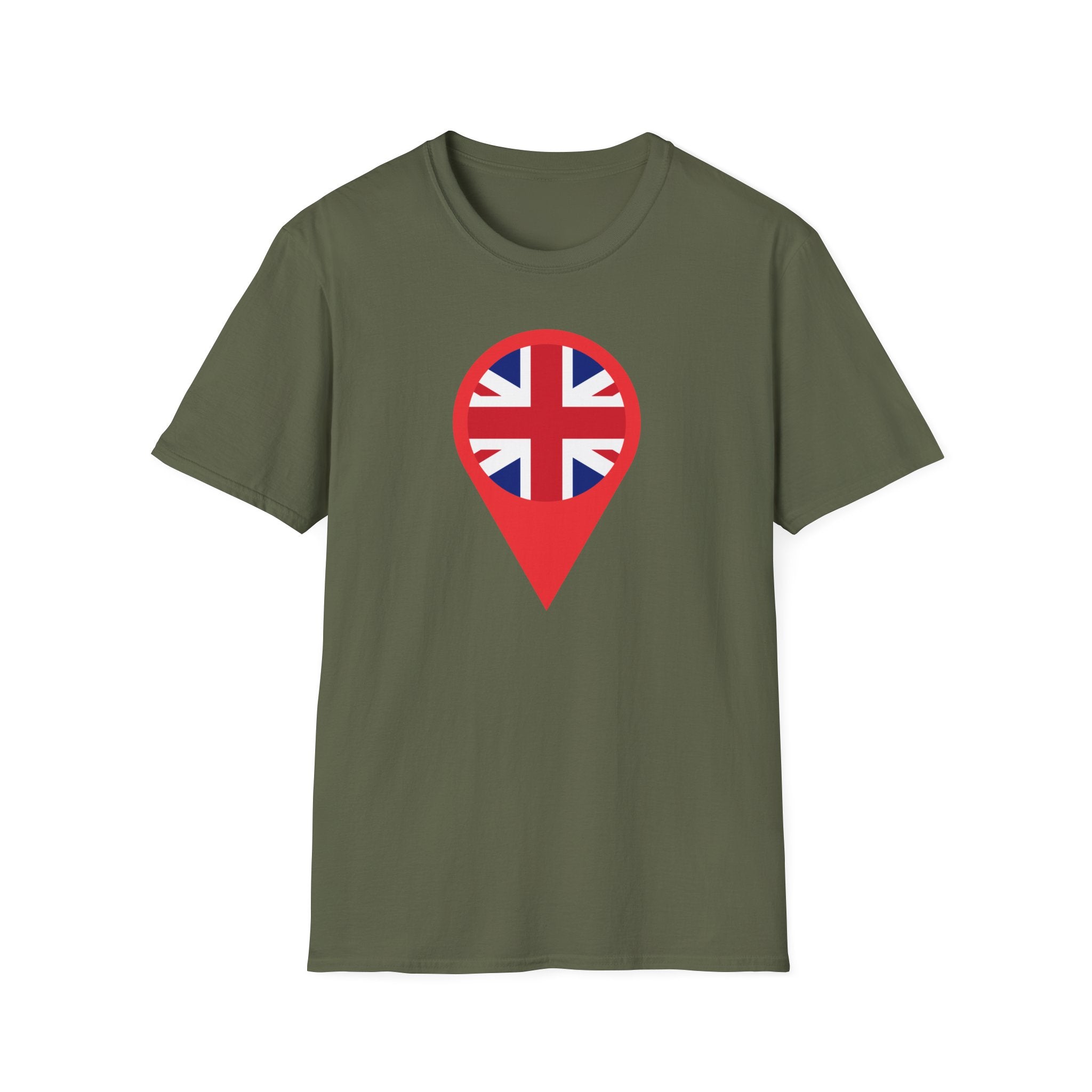 Union Jack Map Pin T-Shirt — British Patriotic Tee