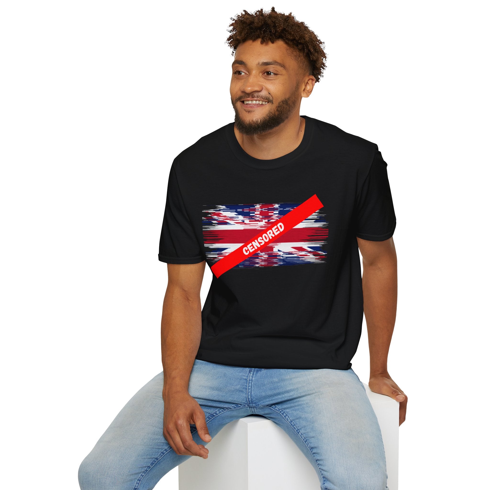 Censored Union Jack T-Shirt — British Political Flag Tee
