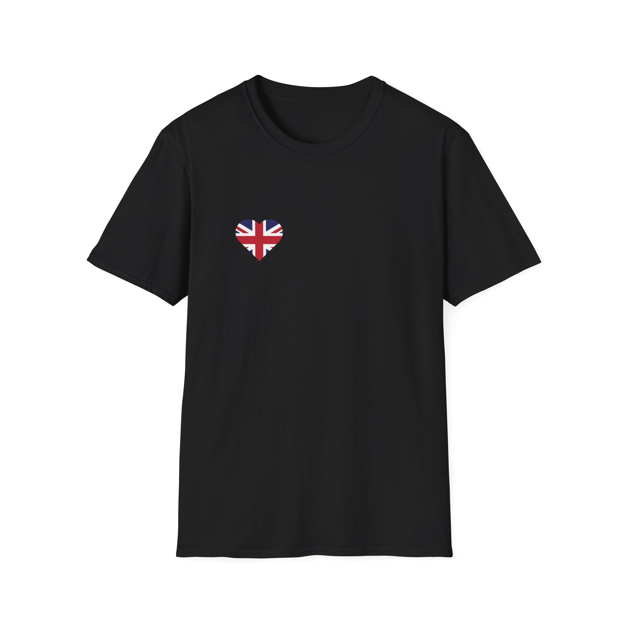 British Heart Flag (small icon) T-Shirt — Union Jack Heart Patriotic Tee
