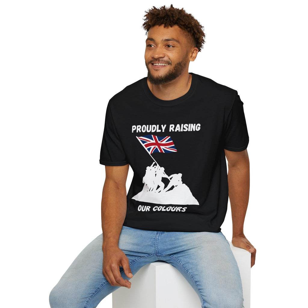 Proudly Raising Our Colours T-Shirt (original) — British Flag Patriotic Tee
