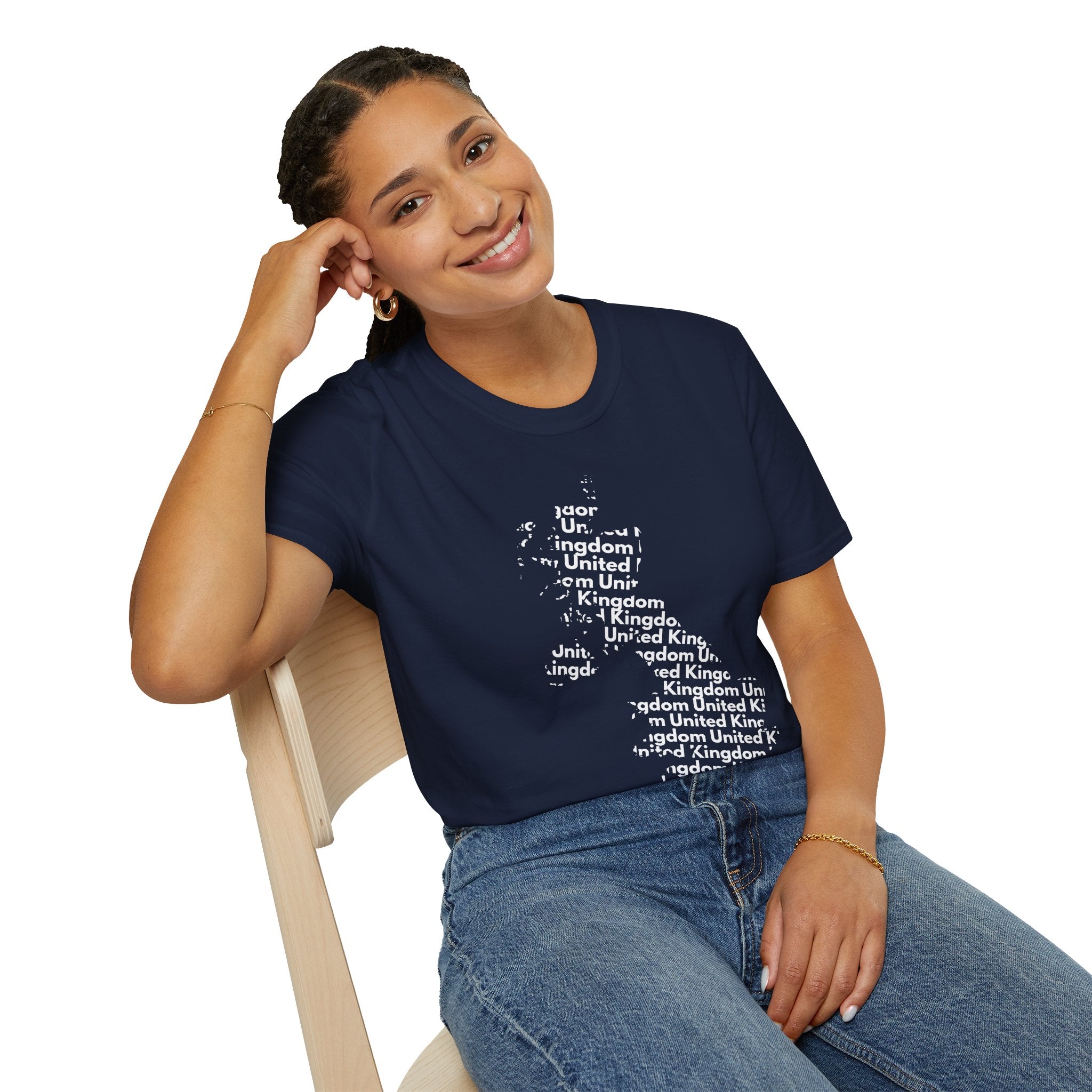 United Kingdom Typography T-Shirt — Minimal British Map Text Design