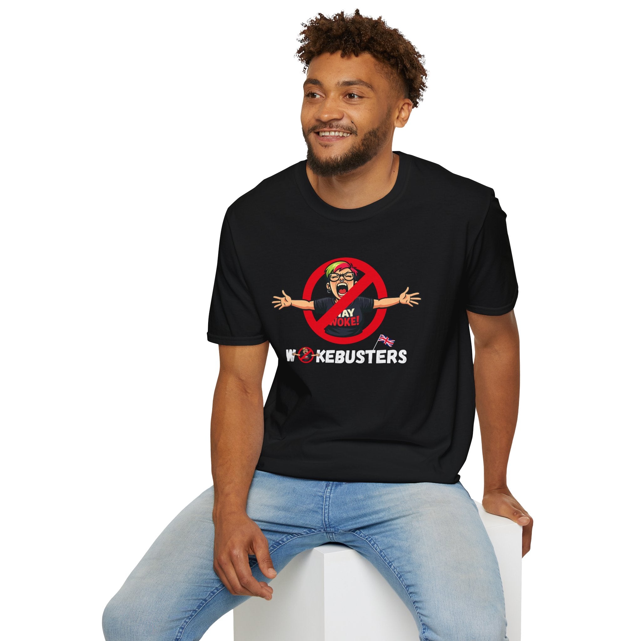 Wokebusters British Patriotic T-Shirt — Satirical Political Cartoon Tee