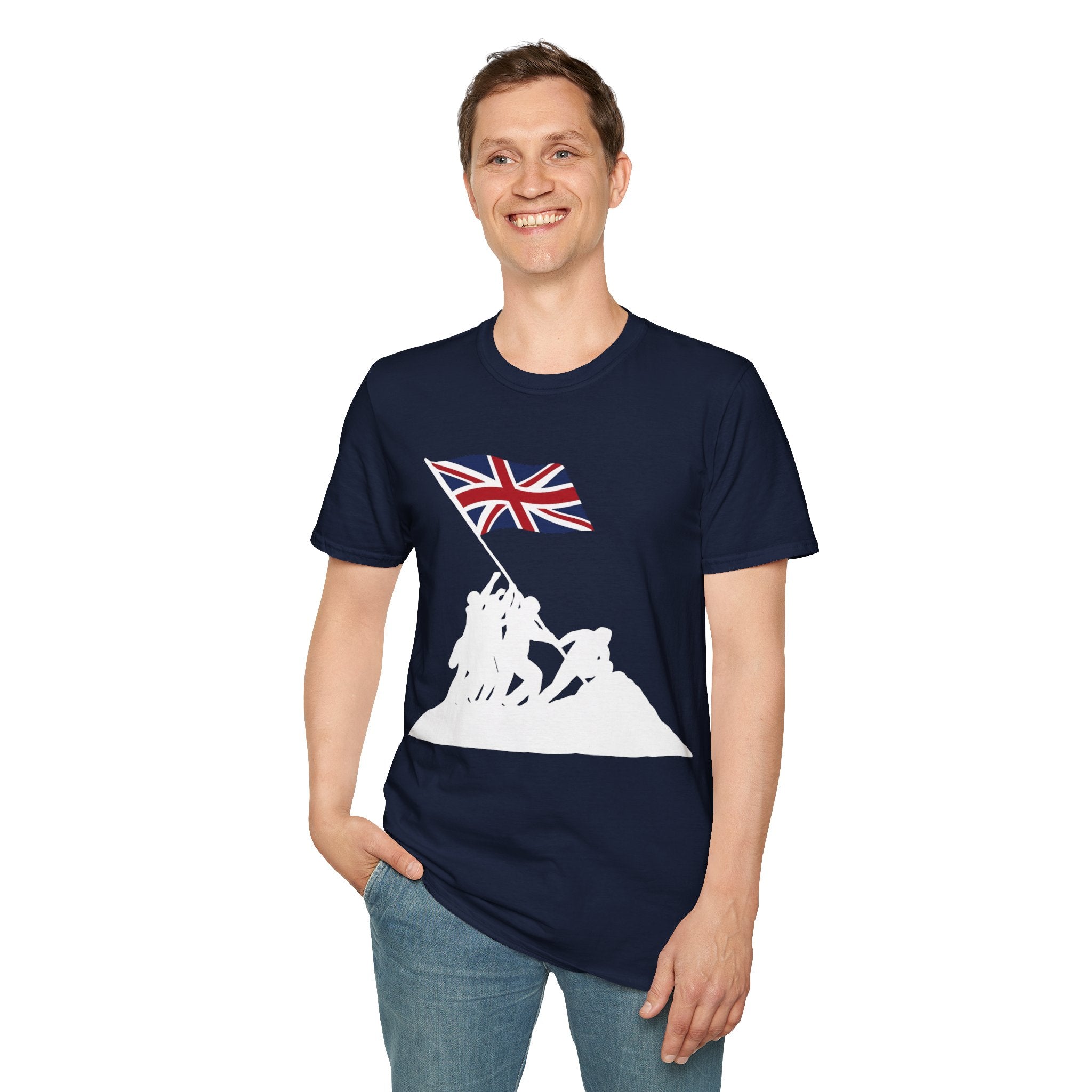 Raising Our Colours T-Shirt (no slogan) — British Flag Patriotic Tee