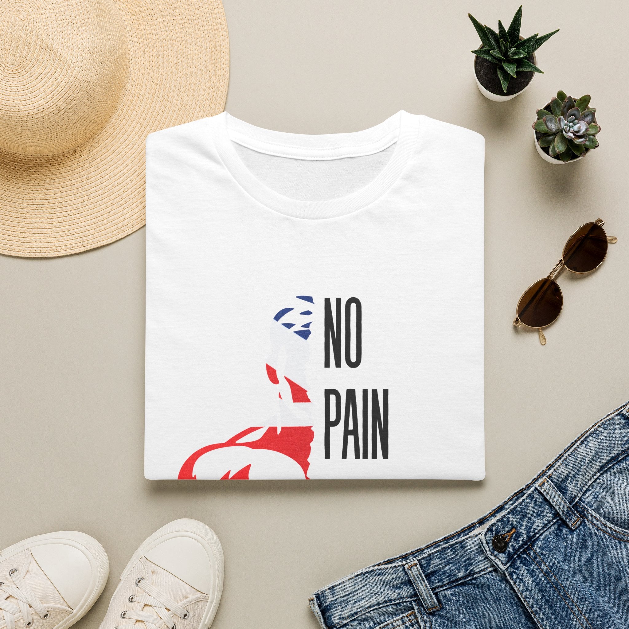 T-Shirt — "No Pain No Britain" British Flag Fitness