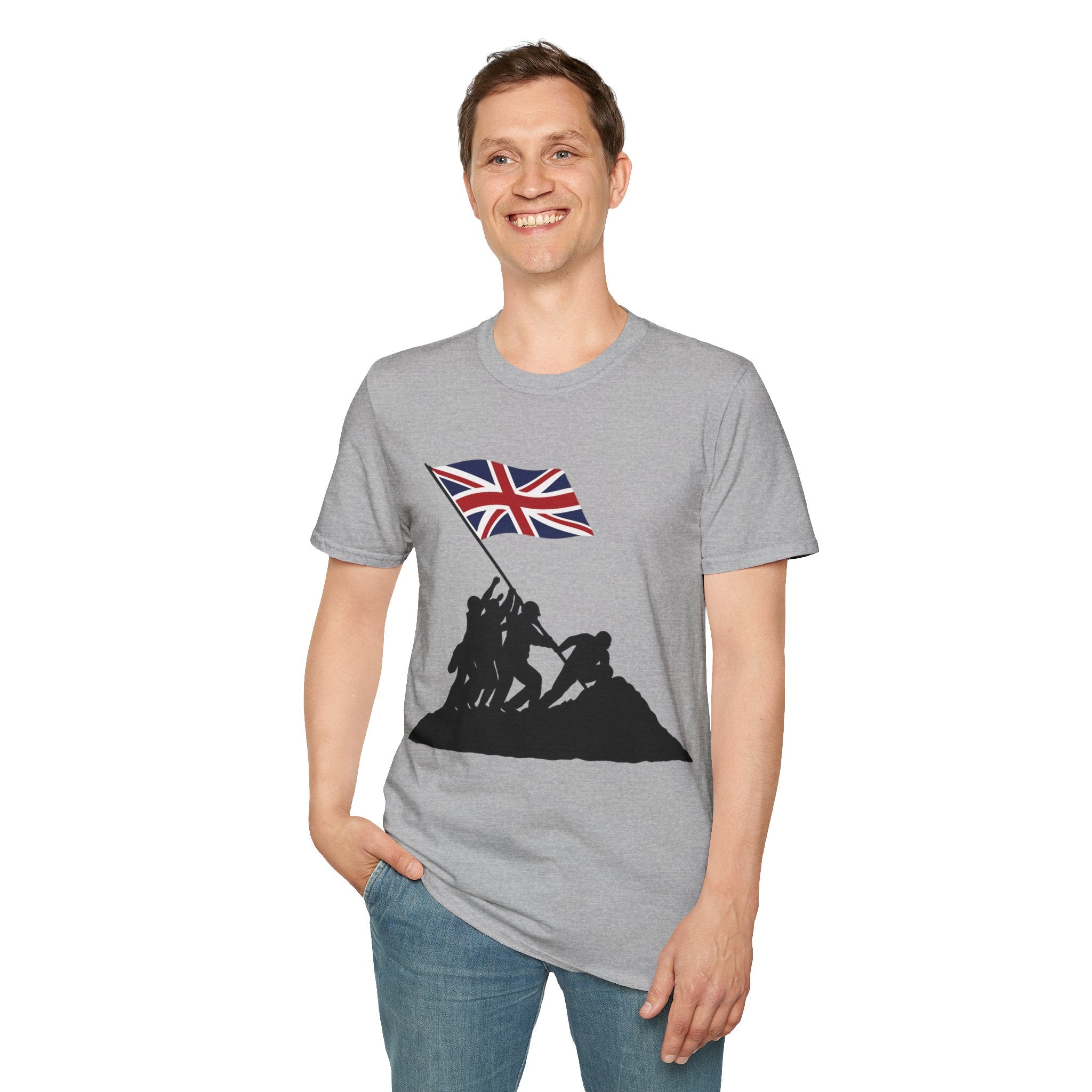 Raising Our Colours T-Shirt (no slogan) — British Flag Patriotic Tee