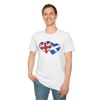 Union Jack & Scottish Flag Heart T-Shirt — British Patriotic Tee