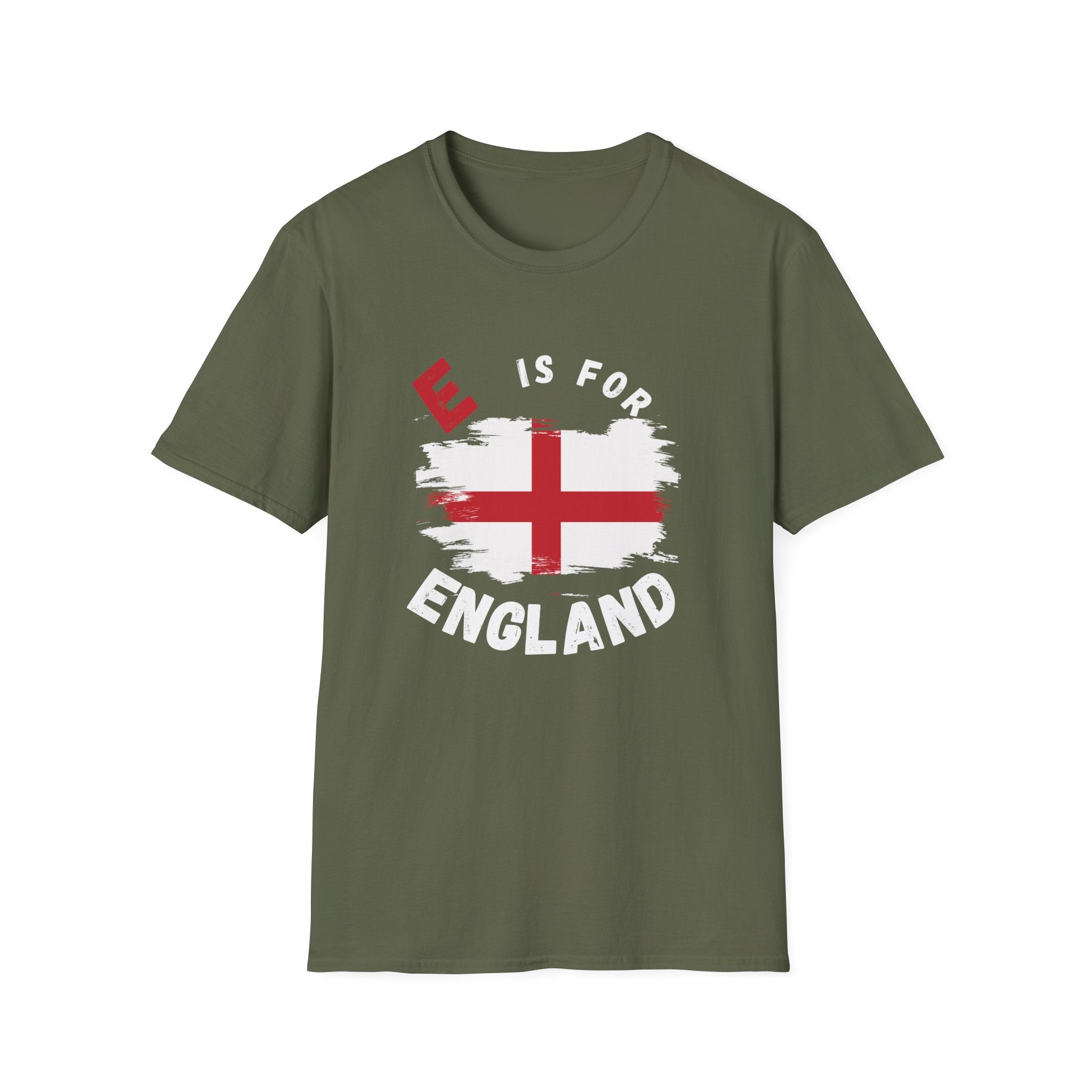 E is for England T-Shirt — English Flag Patriotic Tee