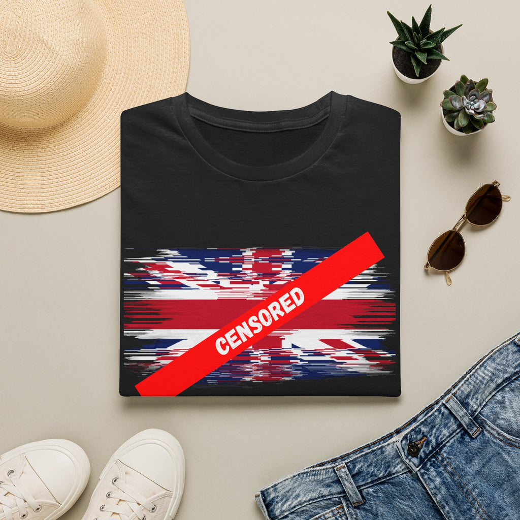 Censored Union Jack T-Shirt — British Political Flag Tee