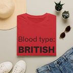 Blood Type: BRITISH T‑Shirt — Funny British Pride Tee