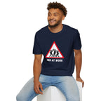 Men at Work Triangle Sign T-Shirt — Funny Beer Drinking Crew Tee - Our Colours
