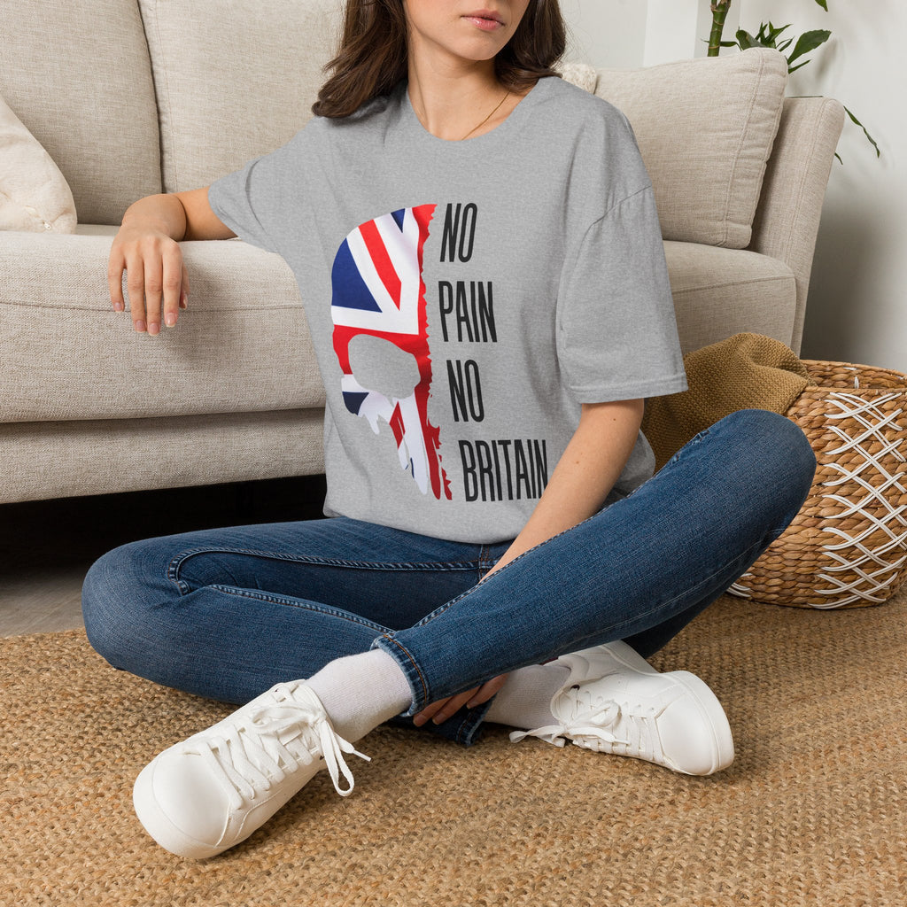 T-Shirt — "No Pain No Britain" Union Jack Skull Graphic Tee