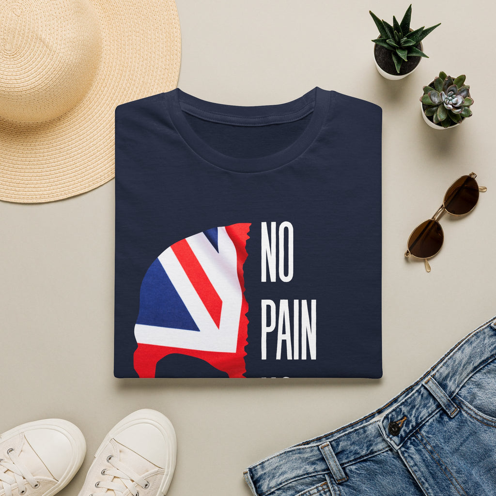 T-Shirt — "No Pain No Britain" Union Jack Skull Graphic Tee