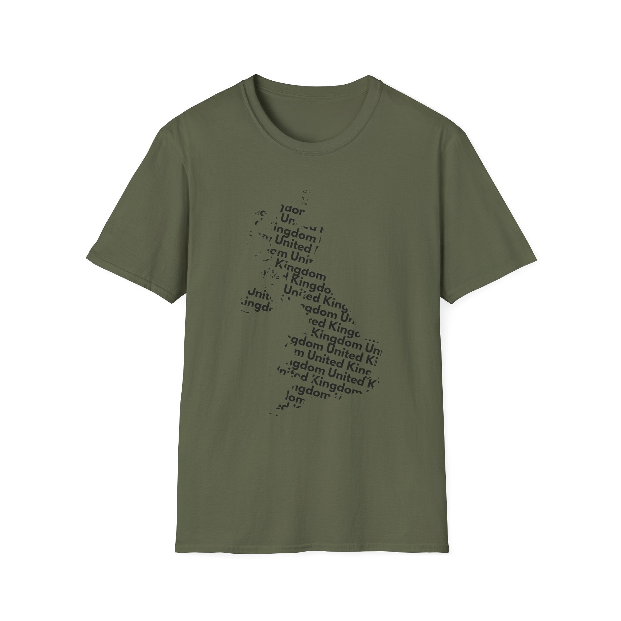 United Kingdom Typography T-Shirt — Minimal British Map Text Design