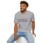 Put the Brit Back in Britain T-Shirt — Patriotic British Flag Slogan Tee