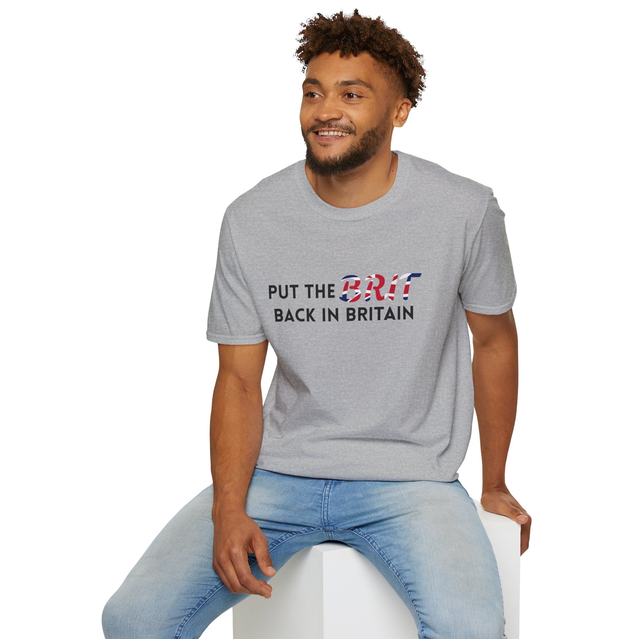 Put the Brit Back in Britain T-Shirt — Patriotic British Flag Slogan Tee