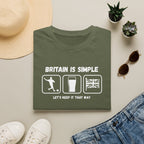 Britain Is Simple — British Humour T-Shirt  T-Shirt (Football, Pint & Union Jack Design)
