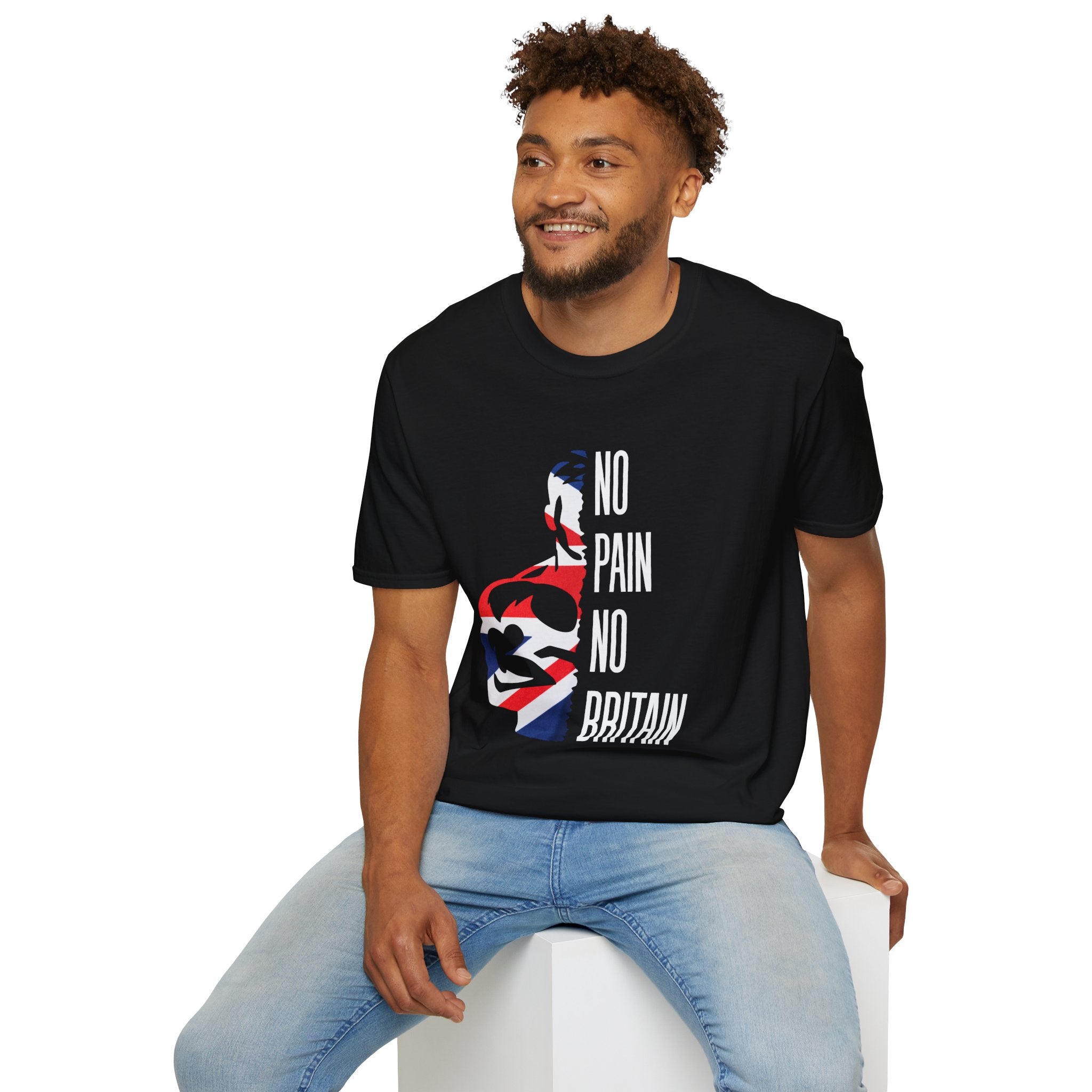 T-Shirt — "No Pain No Britain" British Flag Fitness