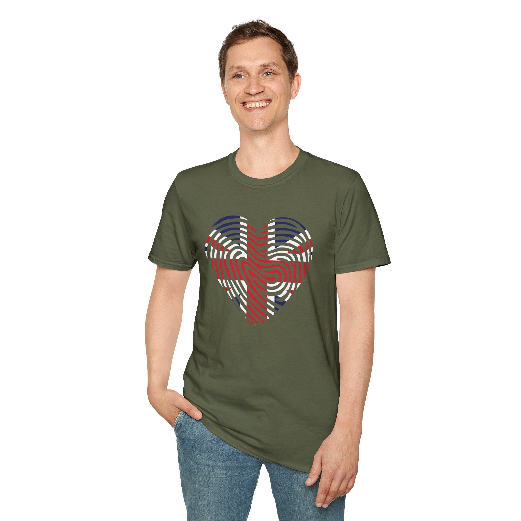 Union Jack Heart Fingerprint T-Shirt — British Patriot Tee - Our Colours
