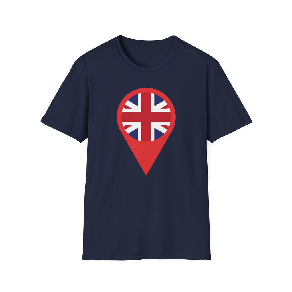 Union Jack Map Pin T-Shirt — British Patriotic Tee