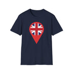 Union Jack Map Pin T-Shirt — British Patriotic Tee