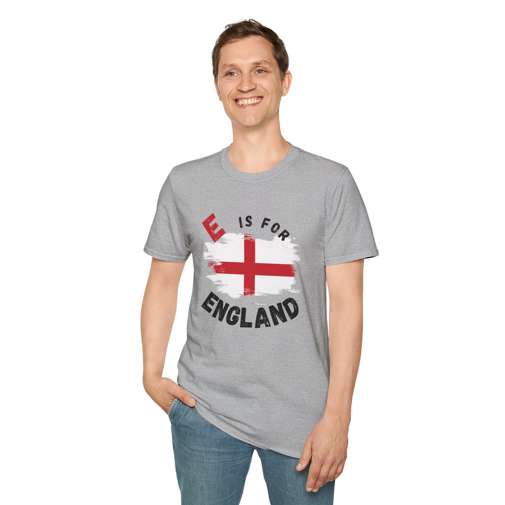 E is for England T-Shirt — English Flag Patriotic Tee