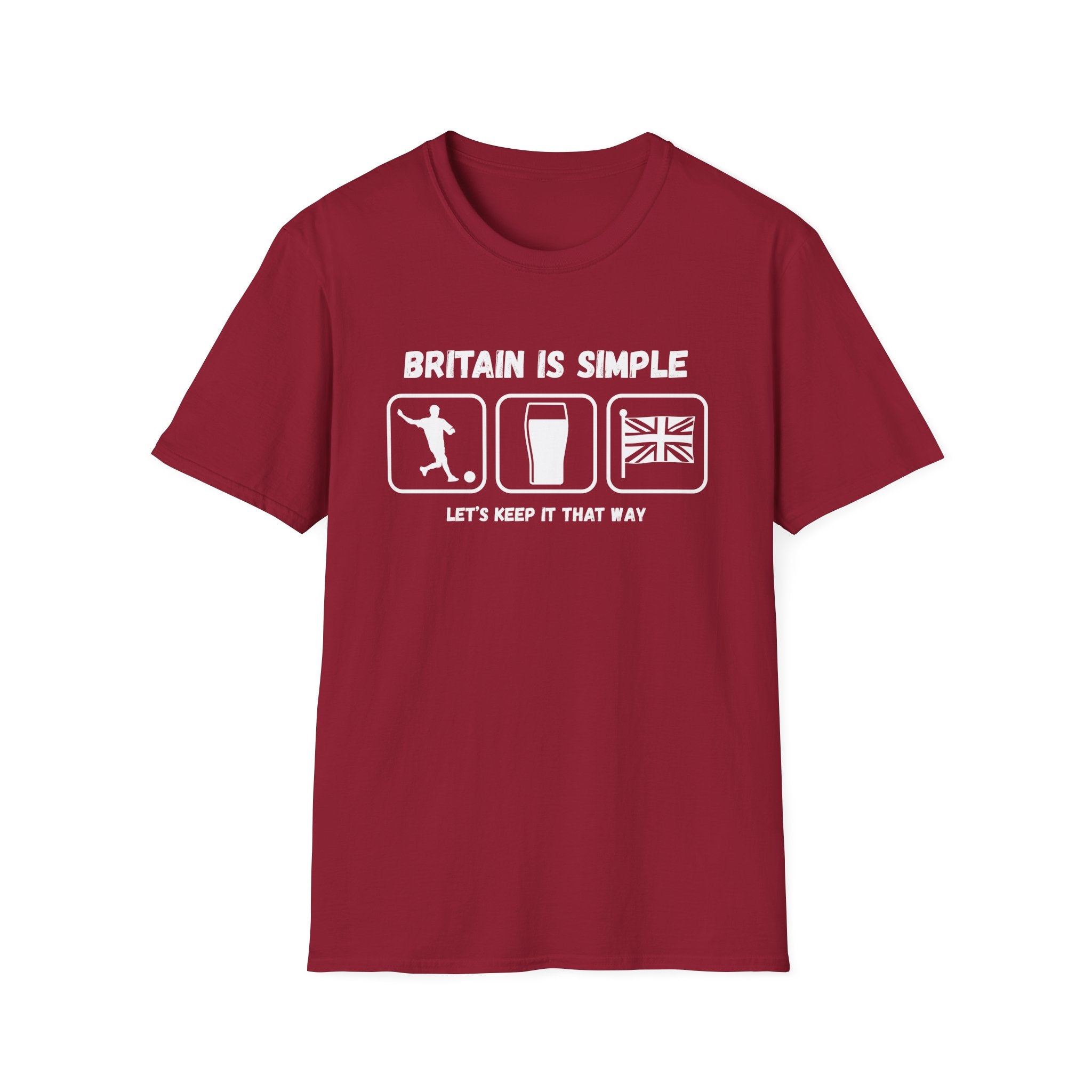 Britain Is Simple — British Humour T-Shirt  T-Shirt (Football, Pint & Union Jack Design)