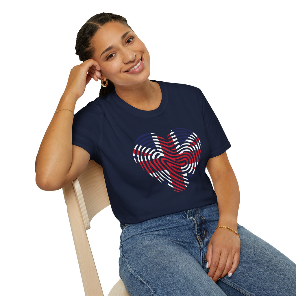 Union Jack Heart Fingerprint T-Shirt — British Patriot Tee - Our Colours